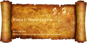 Vaszi Henrietta névjegykártya
